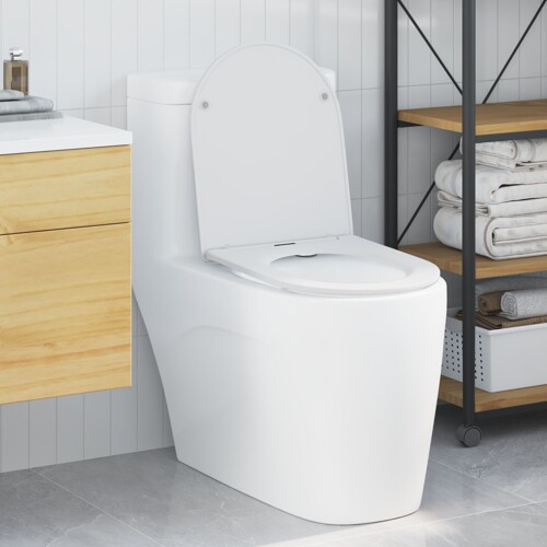 vidaXL Brzo otpuštanje WC sjedala s mekim zatvaranjem Duroplast bijela