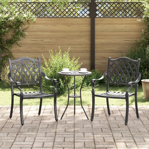 vidaXL Vanjske Stolice Crna Aluminij 56 x 55 x 92.5 cm Čvrsta