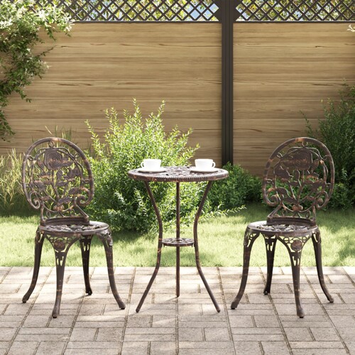 vidaXL 3-dijelni vrtni bistro set brončane lijevano aluminij