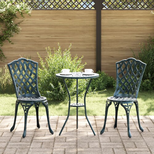 vidaXL 3-dijelni vrtni bistro set zelene boje od lijevanog aluminija