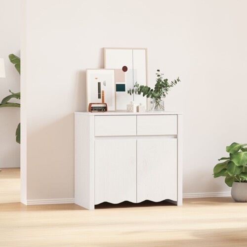 vidaXL Sideboard \\"\\"DRAMMEN\\"\\" Bijela 79x43x75,5 cm Solidna Drvo Bor