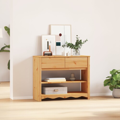 vidaXL Konzolni stol \\"\\"DRAMMEN\\"\\" 89,5x37x73 cm Solidno drvo bor