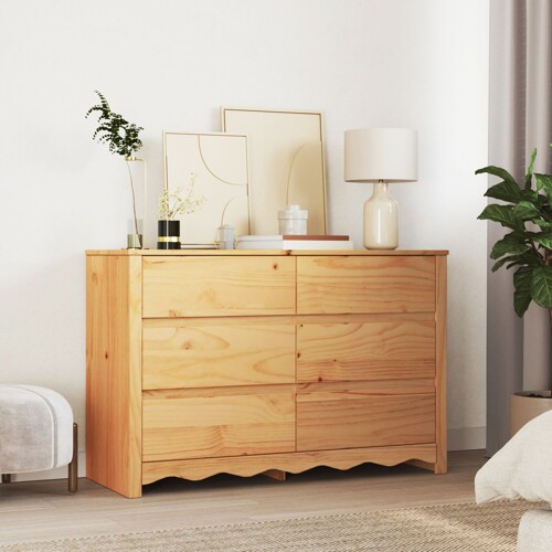 vidaXL Komoda \\"\\"DRAMMEN\\"\\" 111x43x73,5 cm Masivna drvena borovina