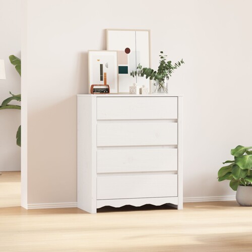vidaXL Komoda \\"\\"DRAMMEN\\"\\" Bijela 76,5x40x91 cm Čvrsto drvo bor