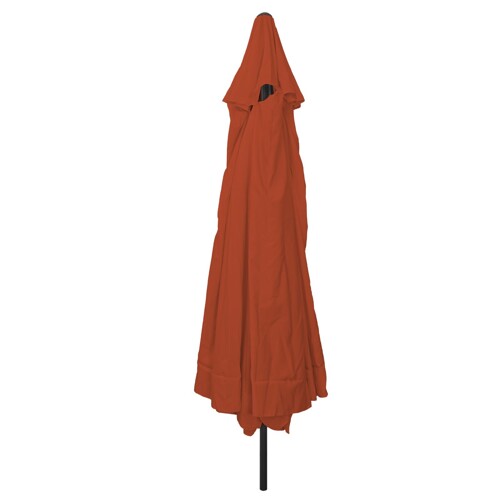 vidaXL Suncobran ø395x245 cm Tamnonarančasti