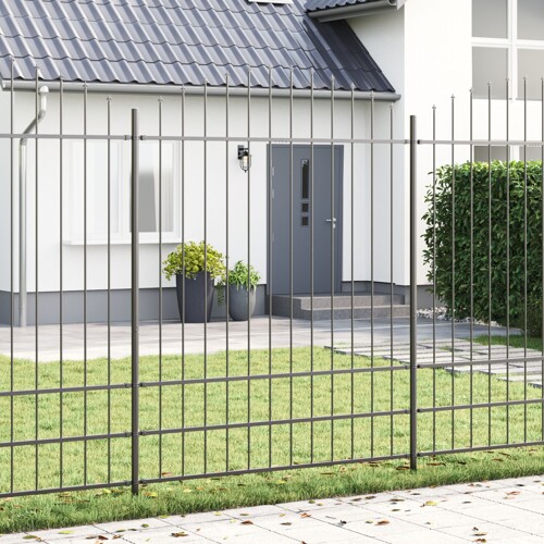 vidaXL Ograde za vrt s obručem Siva 1,7x2 m Čelik