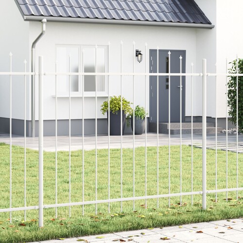 vidaXL Ograđivanje vrta s obručem, bijela, 1,7x1,25 m, čelik