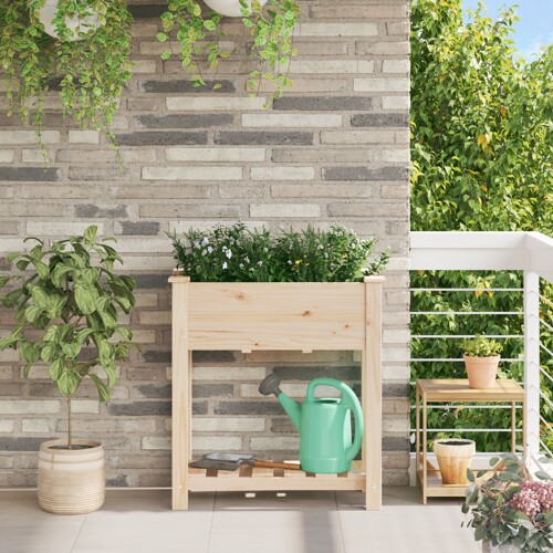 vidaXL Vrtni saksija s policom 71x37x76 cm Solidna borovina