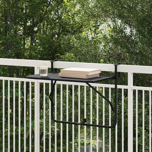 vidaXL Preklopni stol za balkon crni 60x40 cm čelik