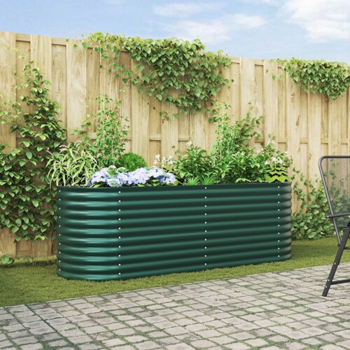 vidaXL Vrtni povišeni krevet Zeleno 240x80x81 cm Galvanizirano čelik