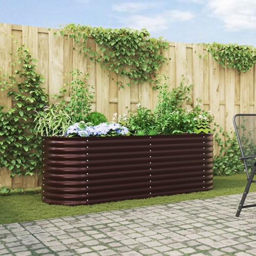vidaXL Vrtni Uzgajivač Smeđi 240x80x81 cm Galvanizirani Čelik