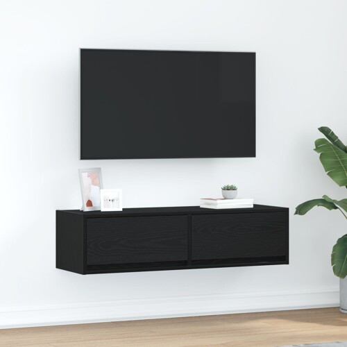 vidaXL TV Ormar Crna Hrast 100x31x25,5 cm Konstruirano drvo