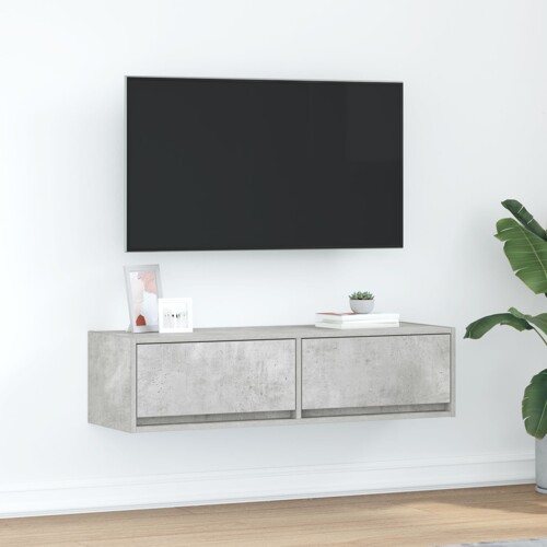 vidaXL TV kabinet Betonska siva Konstruirano drvo 100 x 31 x 25.5 cm