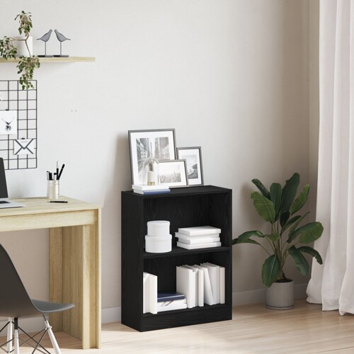 vidaXL Knjiga Kabinet Crna 60x24x76 cm Konstruirano drvo