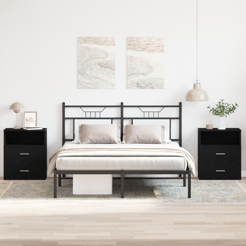 vidaXL Noćni ormarić 2 kom Crni hrast 50x32x60cm Od konstruiranog drveta