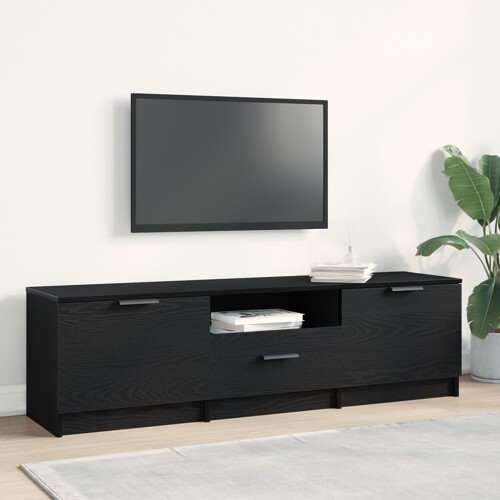 vidaXL TV ormar - Crni hrast - 140x35x40 cm - Izrađeno od inženjerskog drveta