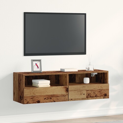 vidaXL TV zidna jednostavna ormarić stari drvo 100x30x30 cm konstruirano drvo