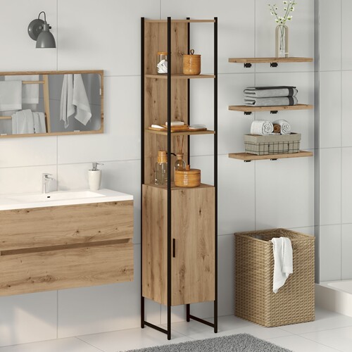 vidaXL Kupaonski ormar Artisan hrast 33x33x185,5 cm Konstruirano drvo