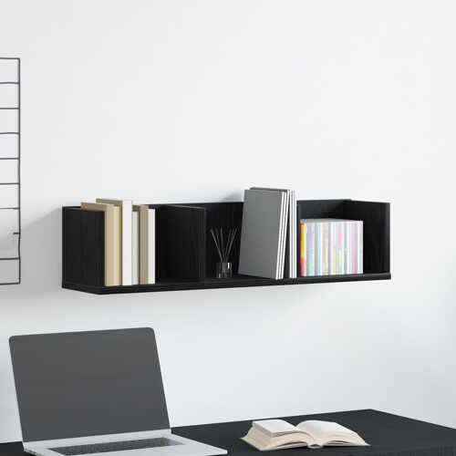 vidaXL Zidna polica Crni hrast 75x18x18 cm od konstruiranog drveta