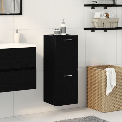 vidaXL Kupaonski zidni ormar Crni hrast 30x30x80 cm