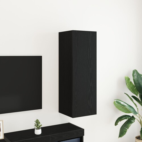 vidaXL Zidni TV Kafić Crni Hrast 30,5x30x90 cm Umjetno drvo