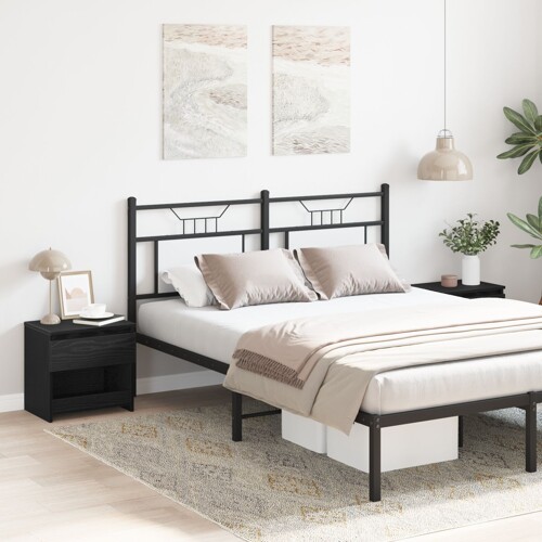 vidaXL Noćni ormarići 2 kom Crni Hrast 40x30x39 cm Odabrano drvo