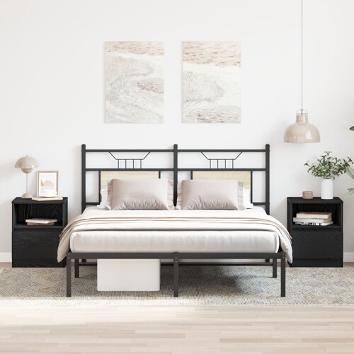 vidaXL Noćni ormarići 2 kom Crna hrast 40x40x50 cm Od drvenih materijala