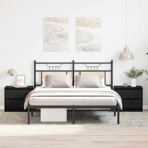 vidaXL Noćni ormarić 2 kom Crni Hrast 50x40x43,5 cm Odlična Šporkast