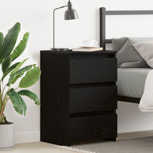 vidaXL Noćni ormar Crna hrastovina 40x35x62,5 cm Izrađeno od drveta