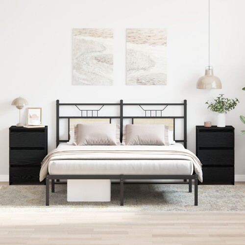 vidaXL Noćni ormarić 2 kom Crni hrast 40x35x62,5 cm Konstruirano drvo