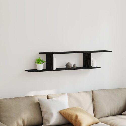 vidaXL Polica za TV Crni hrast 125x18x23 cm od konstruiranog drva