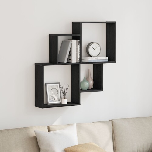 vidaXL Zidni ormar Crni hrast 80x15x78,5 cm, kvalitetno drvo