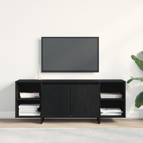 vidaXL TV Stalak - Crni Hrast - 120x30x40.5 cm - Izrađeno od Konstruiranog D...