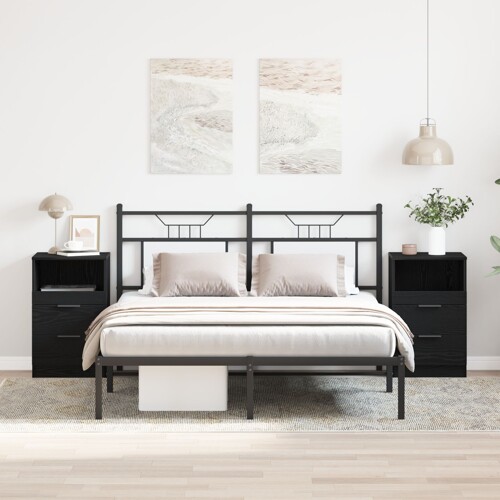 vidaXL Noćni ormarići 2 kom Crni hrast 40x35x65 cm Konstruirano drvo