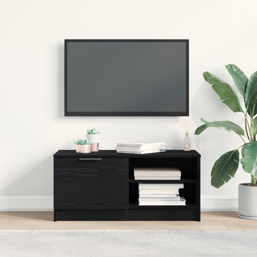 vidaXL TV Odlagač Crni Hrast 80x35x36,5 cm Umjetno Drvo
