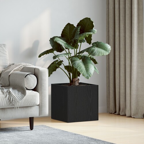 vidaXL Kontejner za biljke Crni hrast 40x40x40 cm Konstruirani drvo
