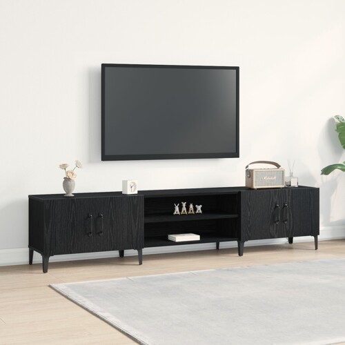 vidaXL TV Kabl Black Oak 180x31,5x40 cm Konstruirano drvo