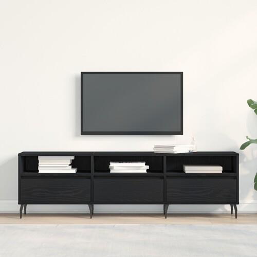 vidaXL TV Kabinet Crni Hrast 150x30x44,5 cm Konstruirano drvo