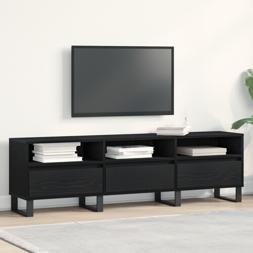 vidaXL TV ormarić Crna hrasta 150x30x44,5 cm Konstruirano drvo