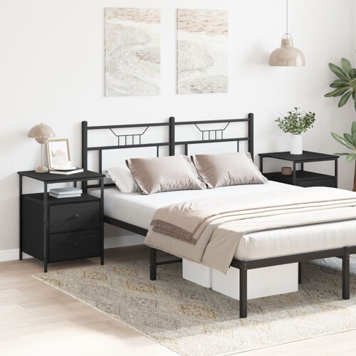vidaXL Noćni ormarići 2 kom Crni hrast 44x45x60 cm Konstruirano drvo