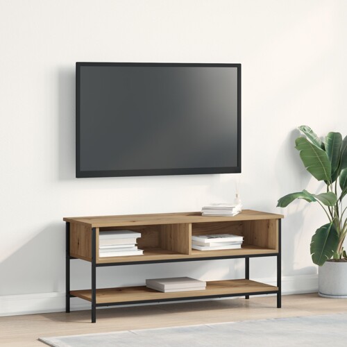 vidaXL TV Ormar Artisan Hrast 100x35x45 cm Konstruirano drvo i Čelik