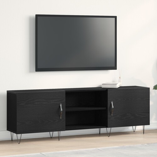 vidaXL TV Cabinets Crna Hrast 150x30x50 cm Konstruirano drvo