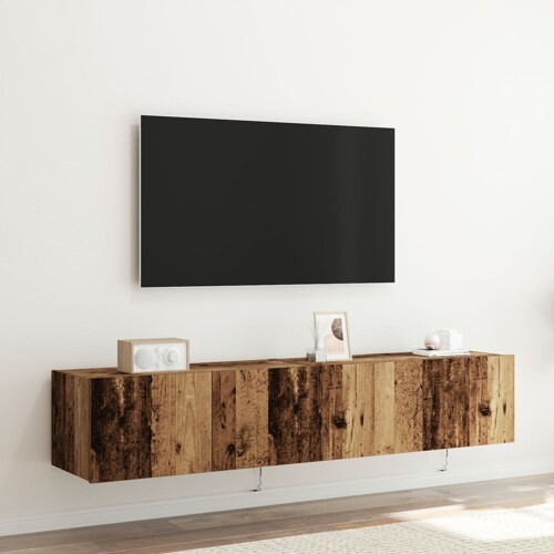 vidaXL TV zidni ormari s LED svjetlima 2 kom Ostar drvo 80x35x31 cm