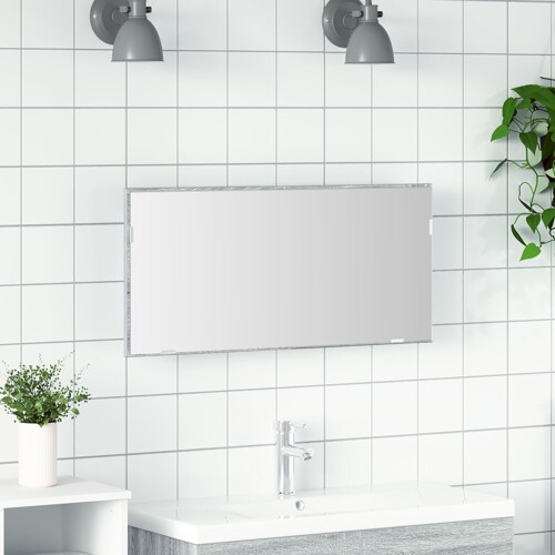 vidaXL Ogledalo za kupaonicu s LED svjetlom svijetlosiva 80x37 cm