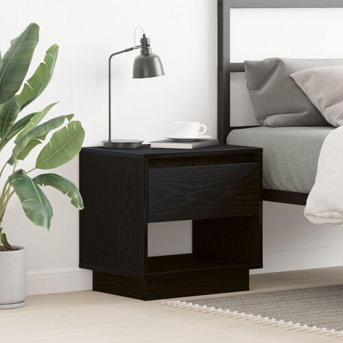 vidaXL Noćni ormarić Crna hrast 45x34x48 cm Konstruirano drvo