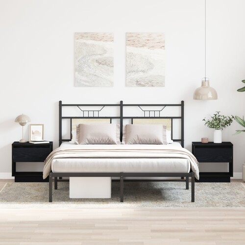 vidaXL Noćni ormarić 2 kom Crna hrast 45x34x49 cm Konstruirano drvo