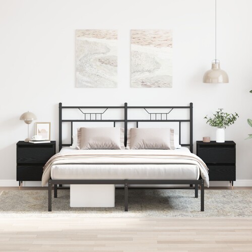 vidaXL Noćni ormarić 2 kom Crni hrast 40x35x50 cm inženjerski drvo