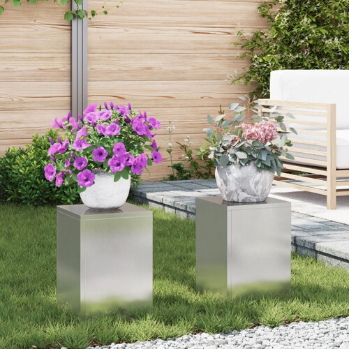 vidaXL Vanjski Stalak za Biljke Pilar 2 kom 24x24x35 cm Nehrđajući čelik
