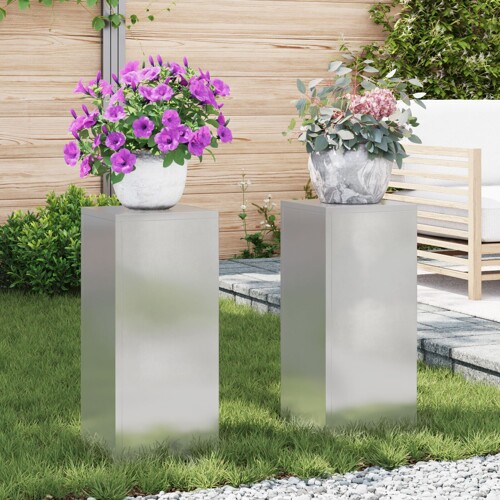 vidaXL Stalak za biljke na otvorenom Pilar 2 kom 24x24x55 cm Nehrđajući če...