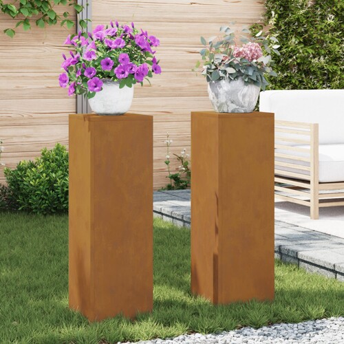 vidaXL Vanjski Stalak za Biljke Stup 2 kom 24x24x75 cm Otporna Čelik